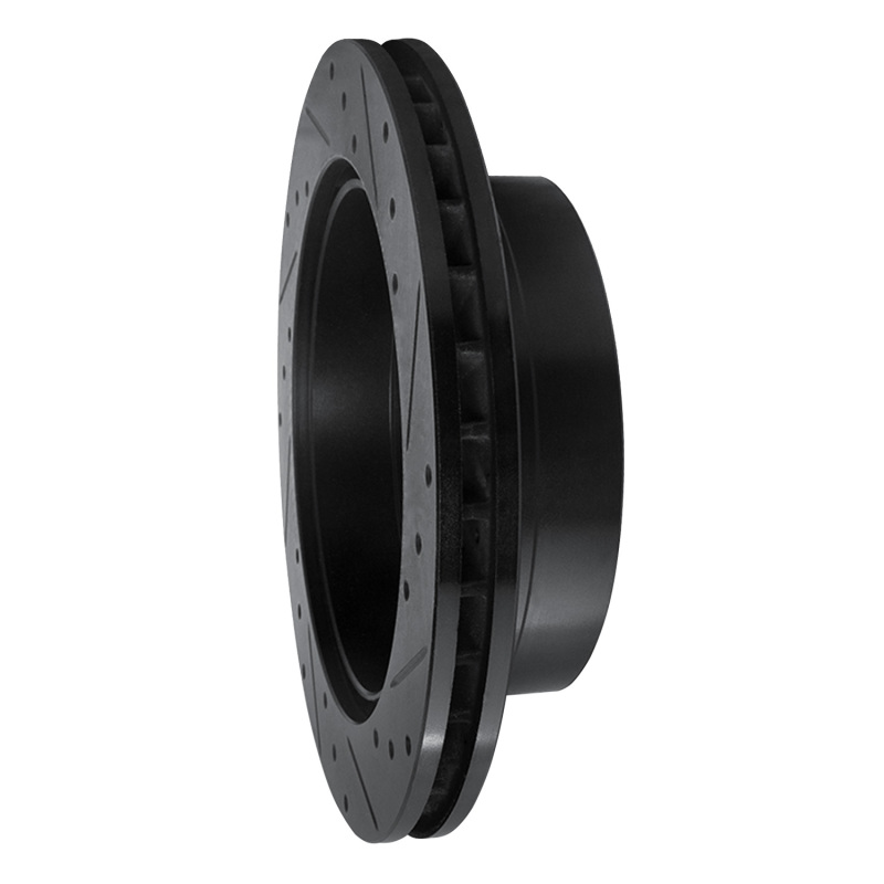 Chevrolet Silverado 1500 Brake Rotor (1) - Rear Left - R1 Concepts - Drilled & Slotted - Black - `03-`05